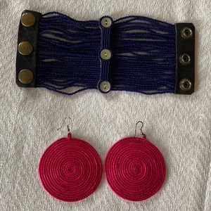 Artisinal Set of Bracelet and Earrings made by hand by a mama in Kenya